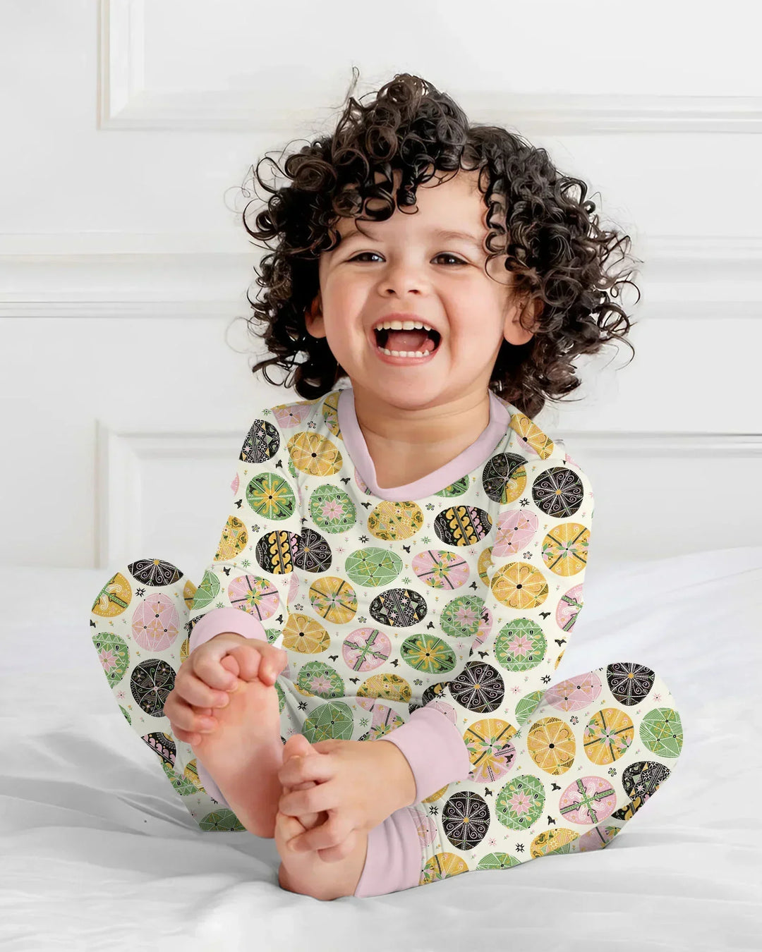 Zweiteiliges Langarm-Pyjama-Set mit Sommerfrüchten
