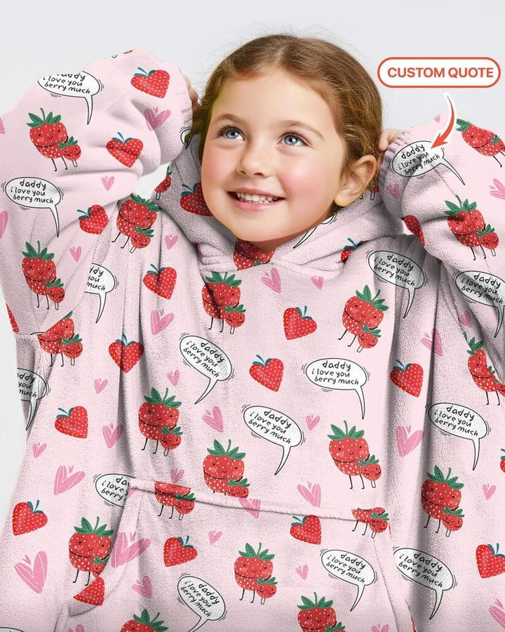 Ich liebe dich Beeren viel Bambus Decken-Hoodie