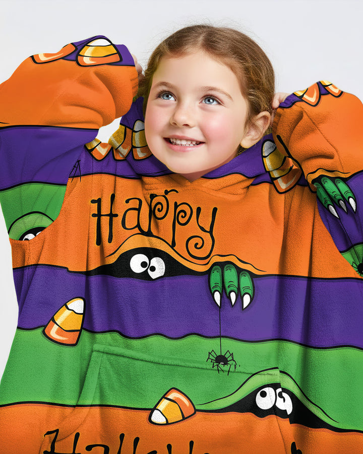 Happy Halloween Bamboo Blanket Hoodie