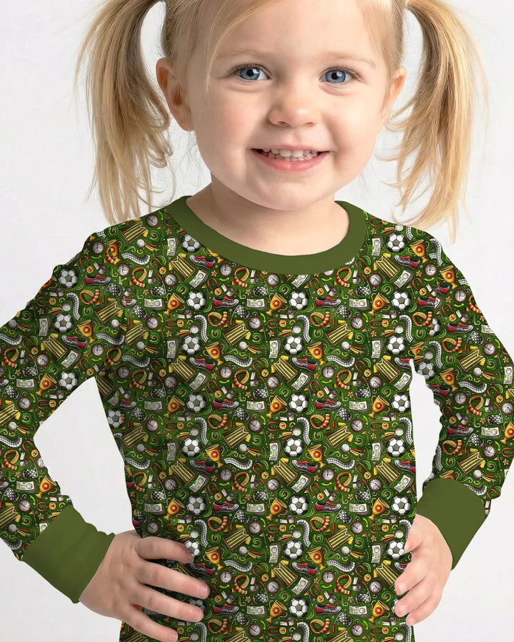 Zweiteiliges Langarm-Pyjama-Set mit Sommerfrüchten
