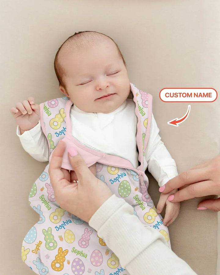 Custom Name Spring Pastel Easter Bamboo Sleep Bag
