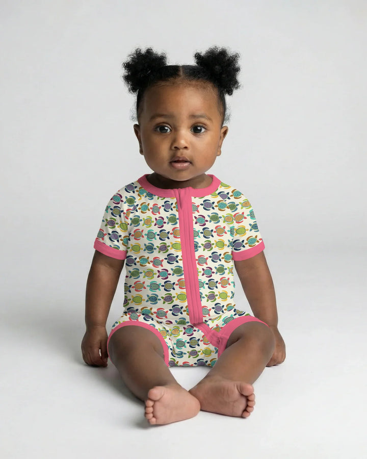 Happy Turtle Parade Bamboo Shorty Zippy