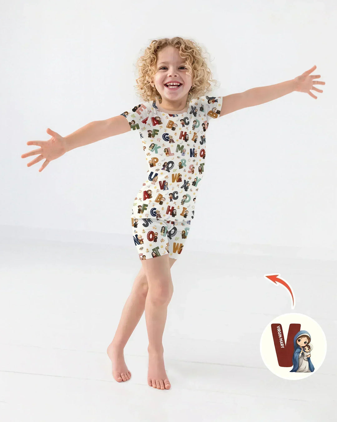 Template Zweiteiliges Pyjama-Set mit kurzen Ärmeln und Shorts