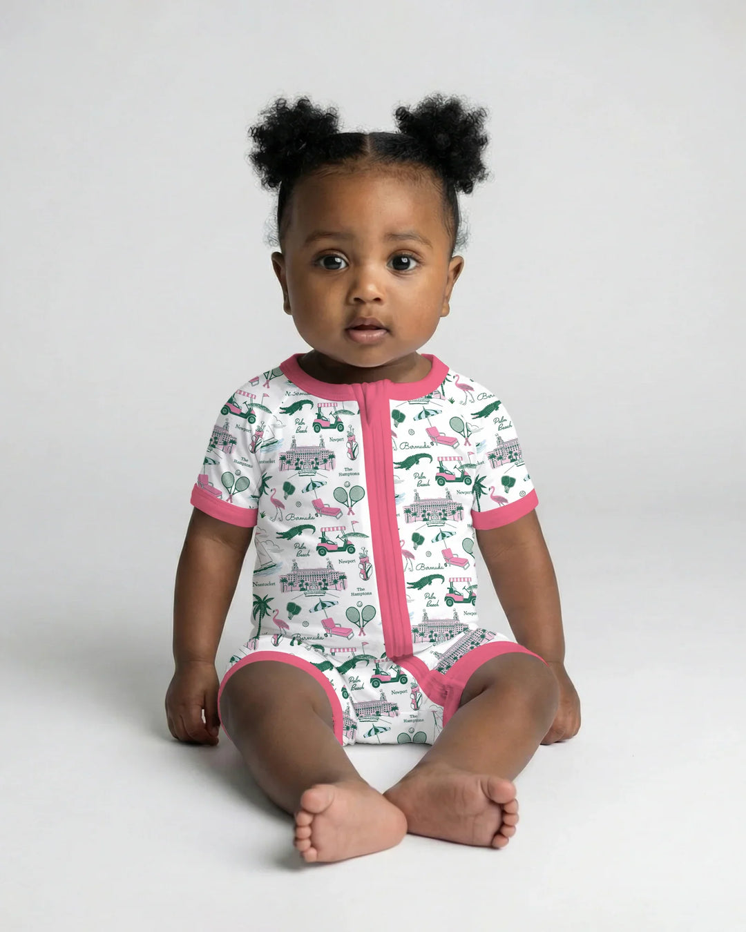 Preppy Palm Getaway Bamboo Shorty Zippy