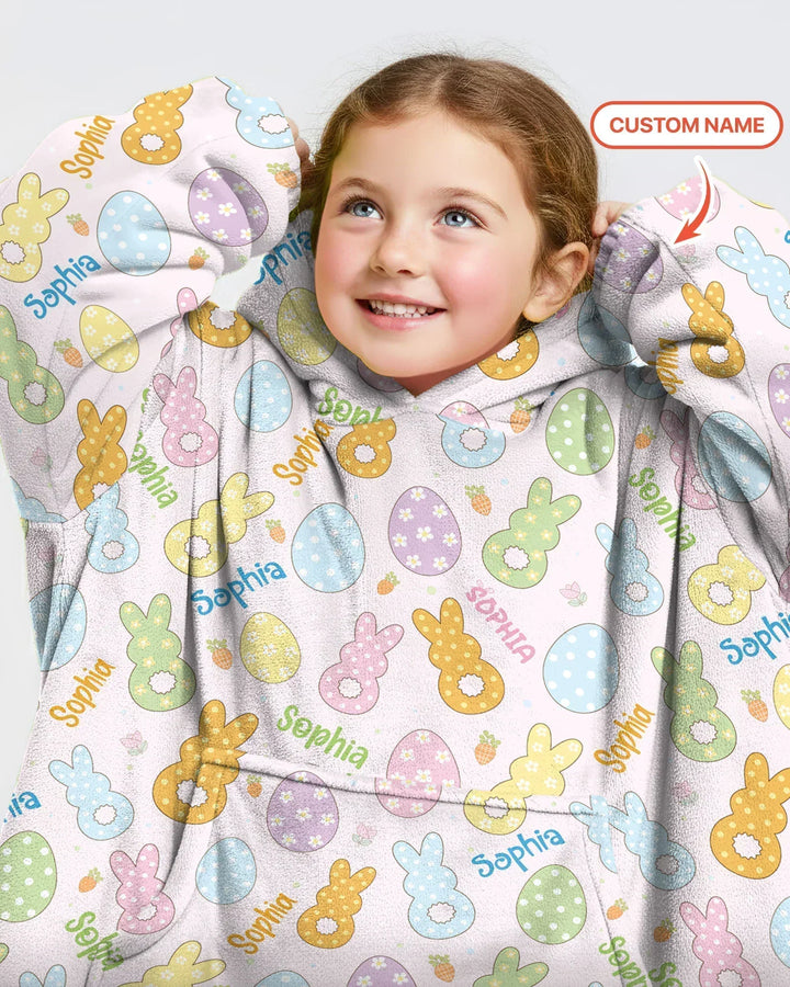 Personalisierbarer Name Frühlings-Pastell-Oster-Bambus-Deckenhoodie
