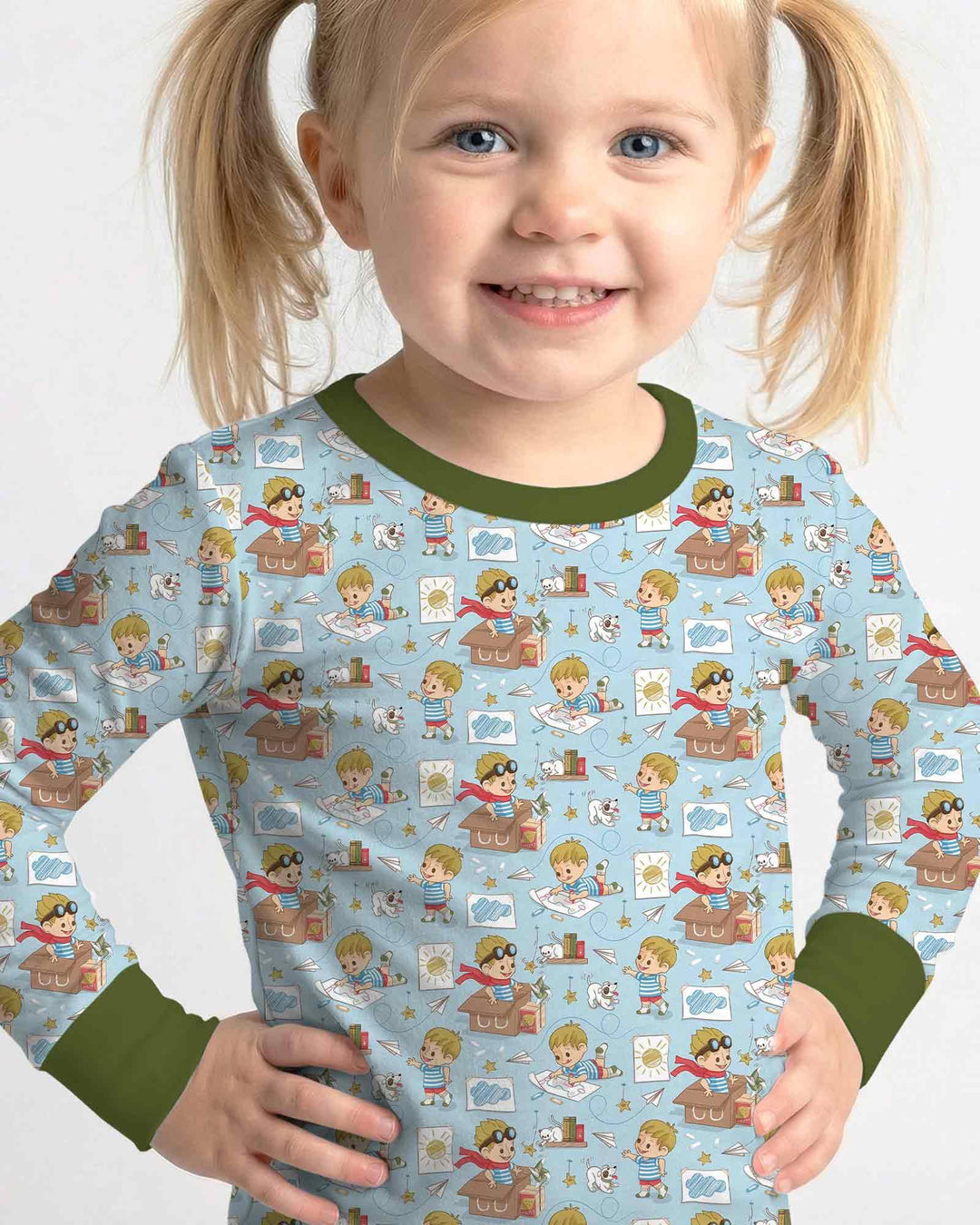 Zweiteiliges Langarm-Pyjama-Set mit Sommerfrüchten