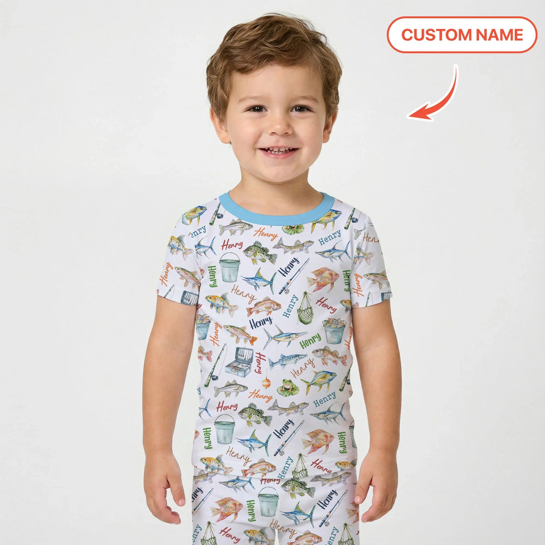 Zweiteiliges Pyjama-Set mit kurzen Ärmeln und Shorts im Sommer-Design