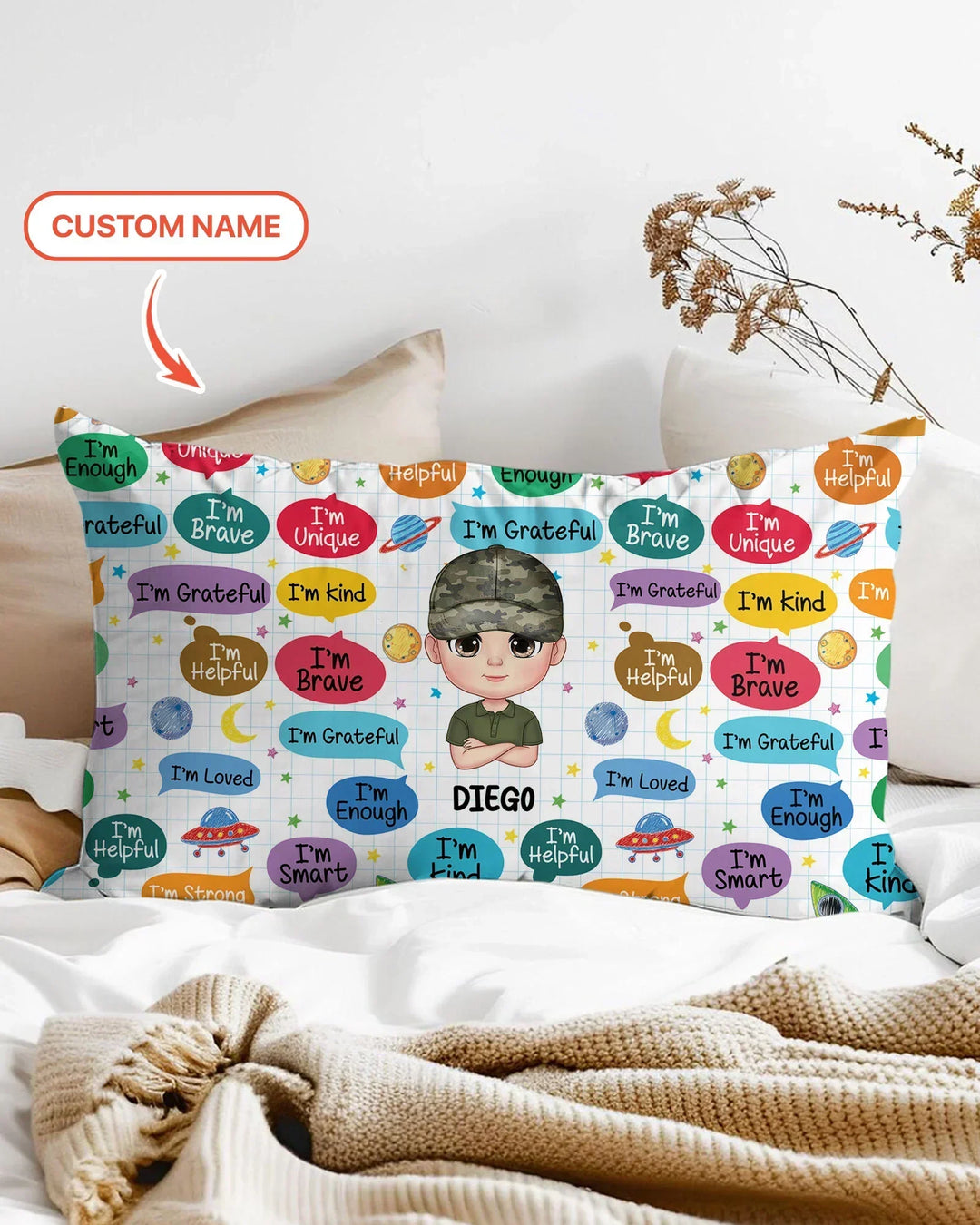 Personalized I'm Kind I'm Brave Bamboo Pillow Case