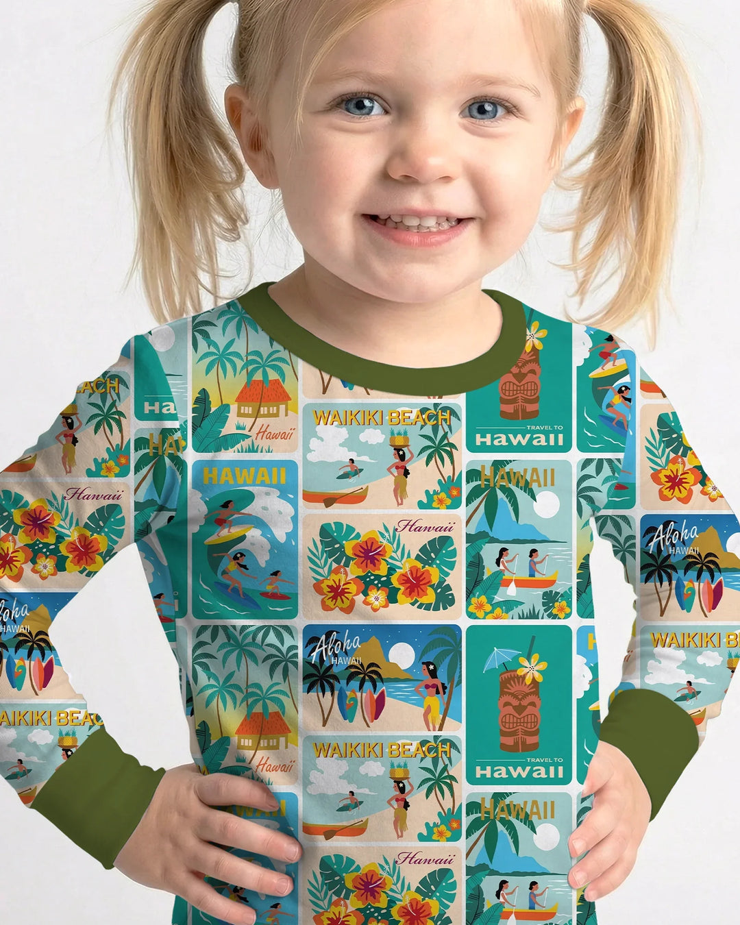 Zweiteiliges Langarm-Pyjama-Set mit Sommerfrüchten