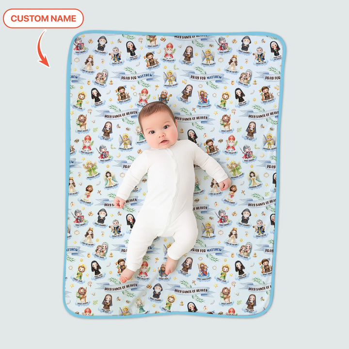 Holy Saints of Heaven Custom Name Bamboo Blanket