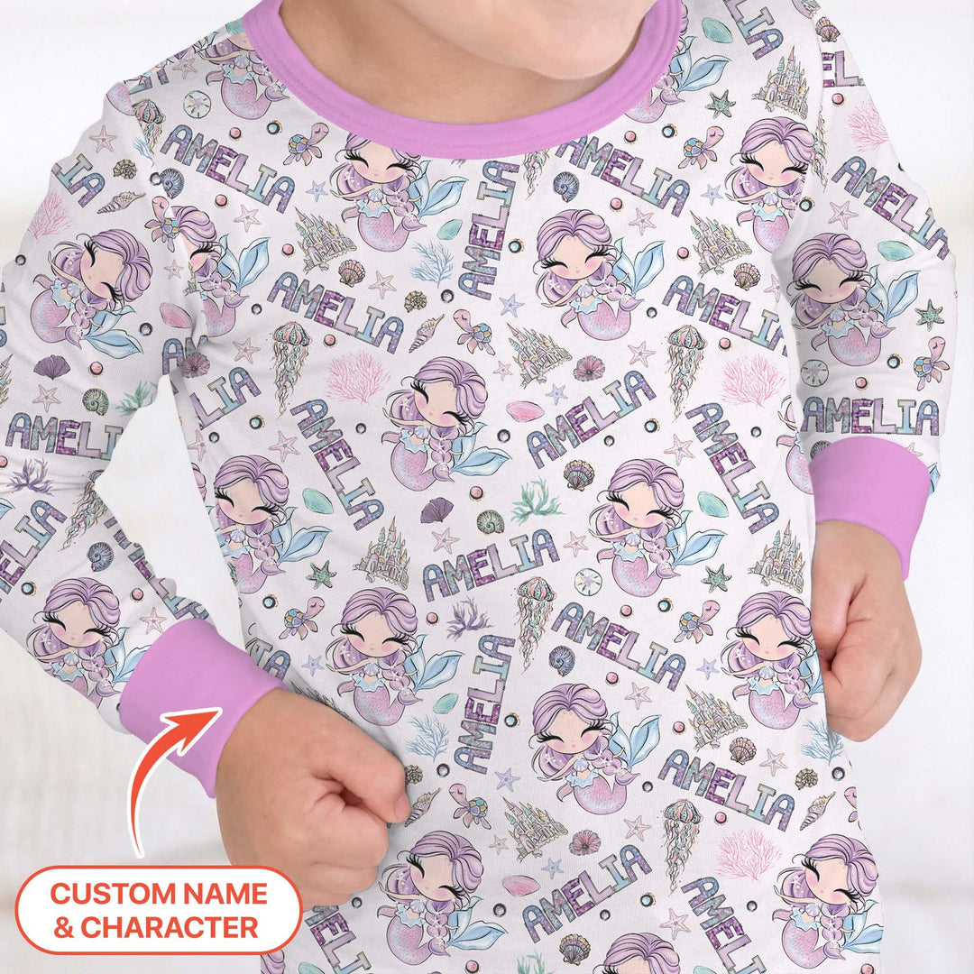 Zweiteiliges Langarm-Pyjama-Set mit Sommerfrüchten