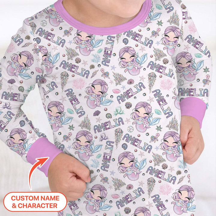 Zweiteiliges Langarm-Pyjama-Set mit Sommerfrüchten