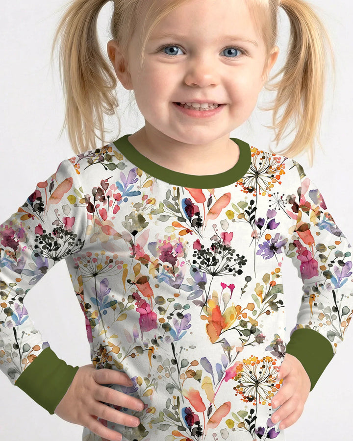 Zweiteiliges Langarm-Pyjama-Set mit Sommerfrüchten