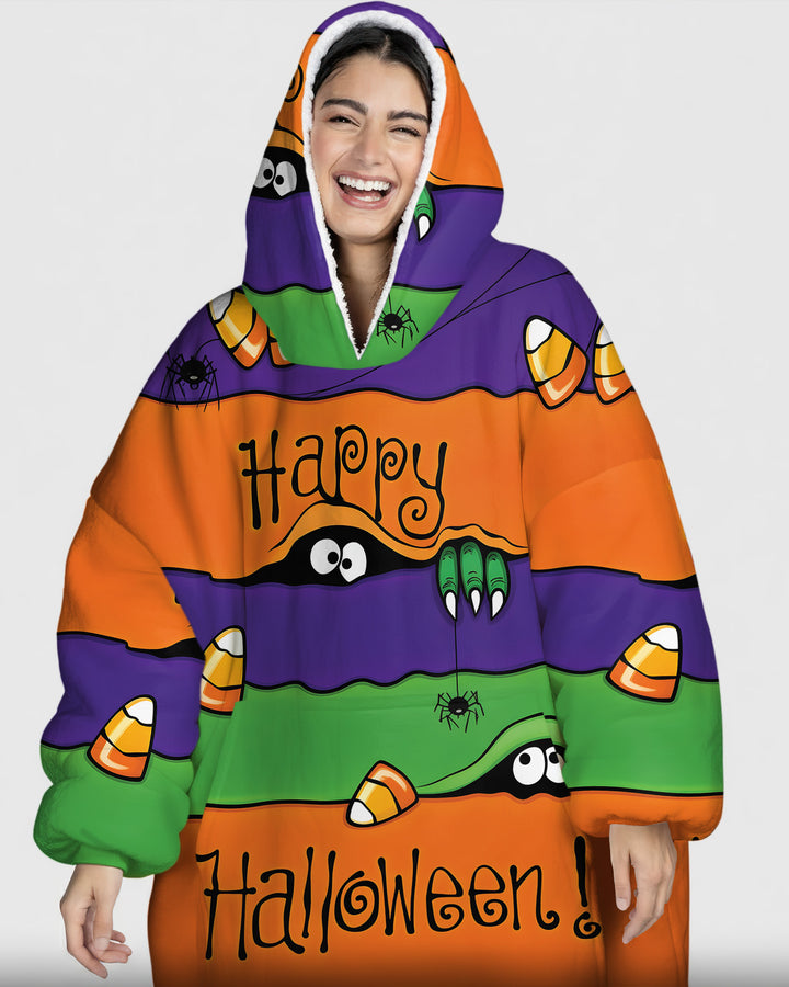 Happy Halloween Bamboo Blanket Hoodie