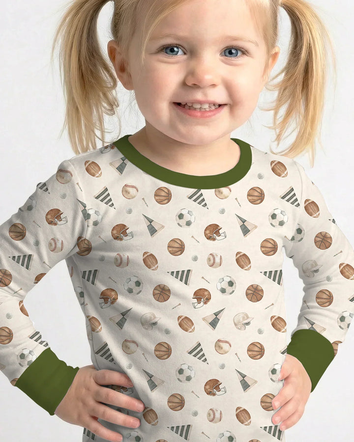 Zweiteiliges Langarm-Pyjama-Set mit Sommerfrüchten