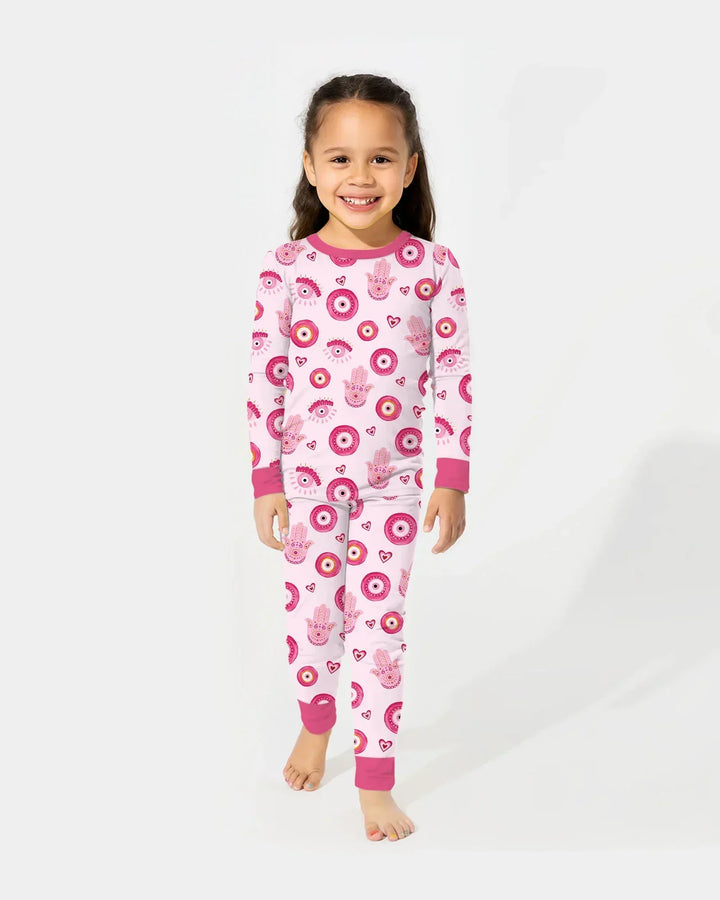 Zweiteiliges Langarm-Pyjama-Set mit Sommerfrüchten