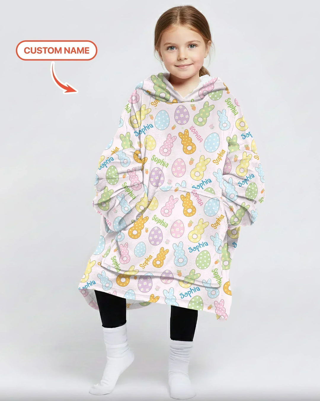 Personalisierbarer Name Frühlings-Pastell-Oster-Bambus-Deckenhoodie