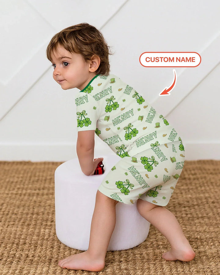 Zweiteiliges Pyjama-Set mit kurzen Ärmeln und Shorts im Sommer-Design