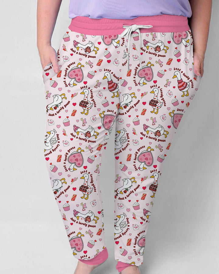 Valentins-Gans-Damen-Pyjama-Set aus Bambus
