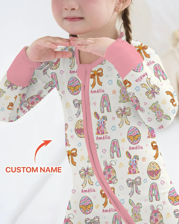 Happy Easter Custom Name Bamboo Convertible Zippy