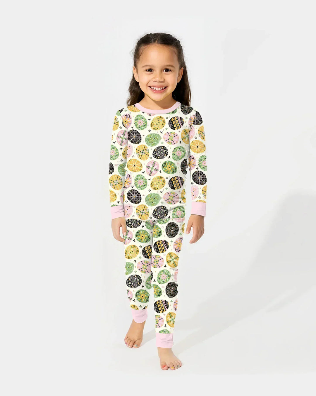 Zweiteiliges Langarm-Pyjama-Set mit Sommerfrüchten