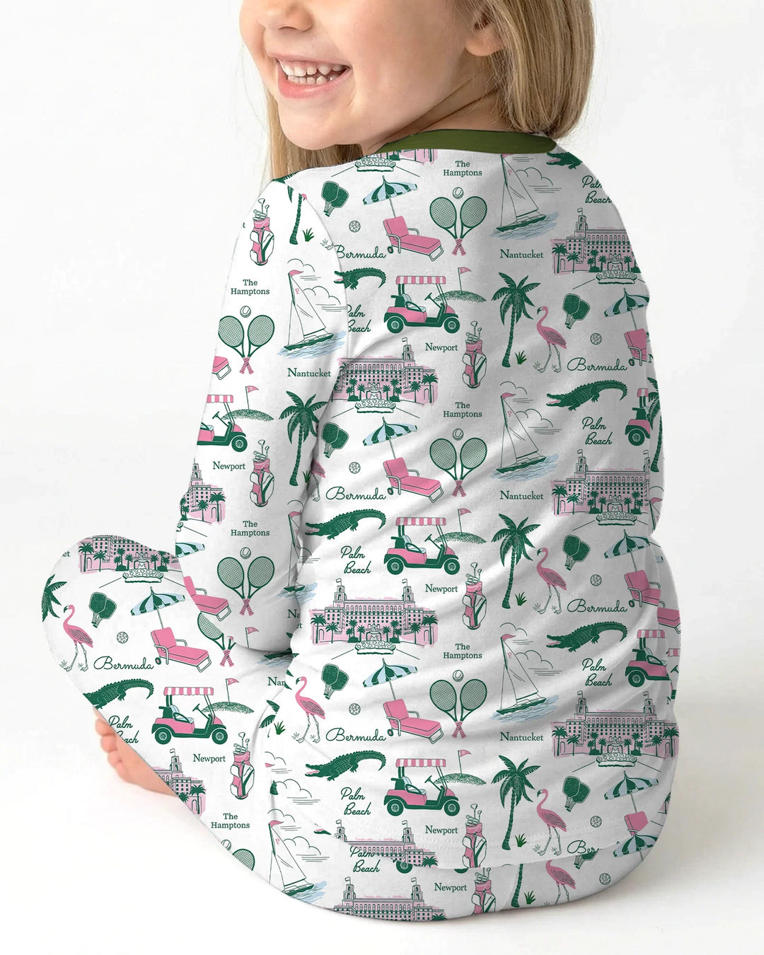 Preppy Palm Getaway Bamboo Two Piece Long Sleeve Pajama Set