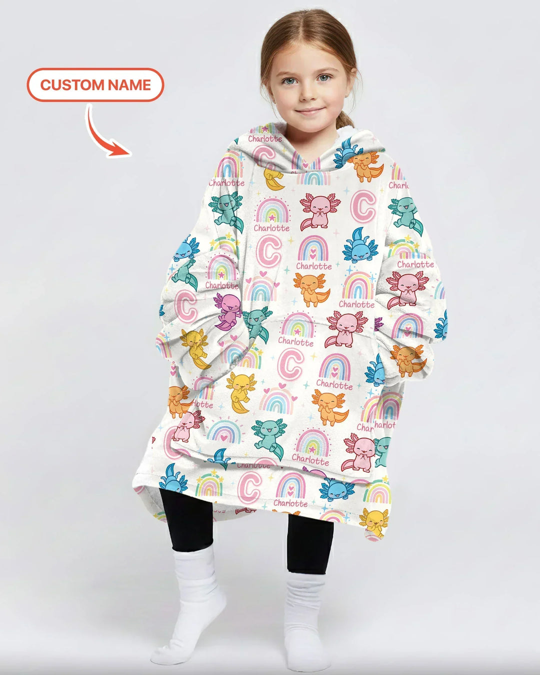 Axololt Custom Name Bamboo Blanket Hoodie