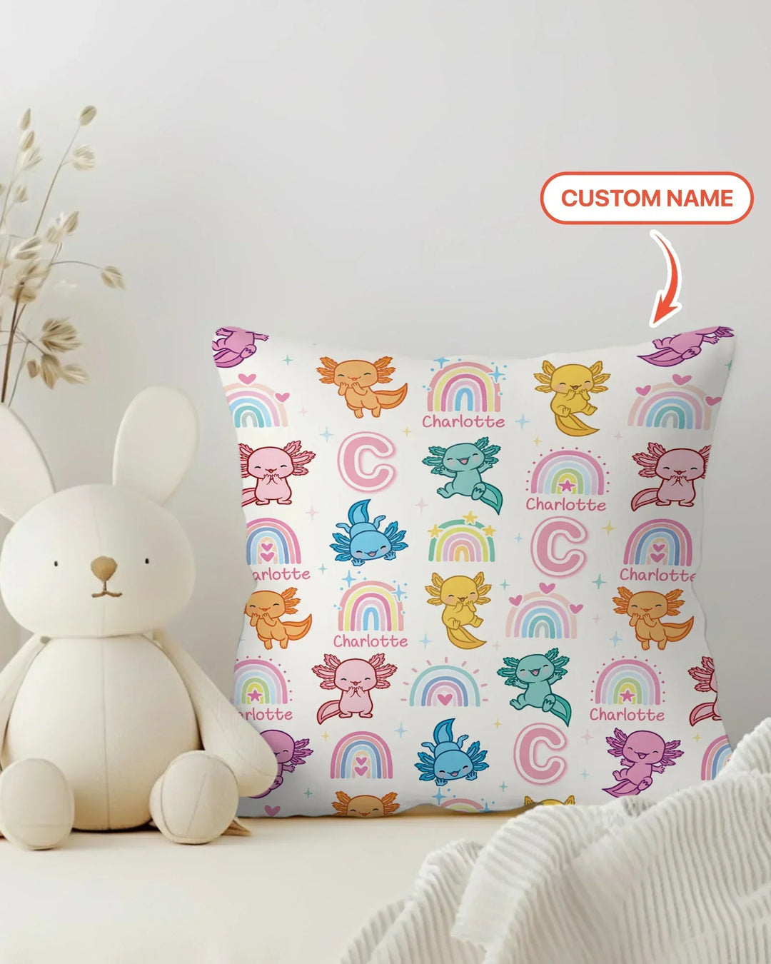 Axololt Custom Name Bamboo Pillow Case