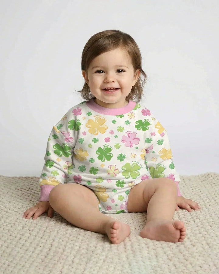 Shamrocks Print St. Patrick's Day Bamboo Bubble Romper