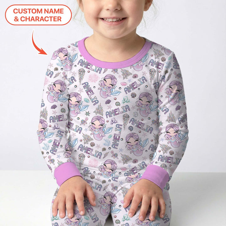 Zweiteiliges Langarm-Pyjama-Set mit Sommerfrüchten