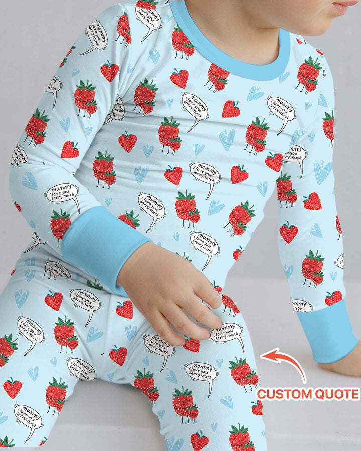 I love you berry much Bamboo Two Piece Long Sleeve Pajama Set