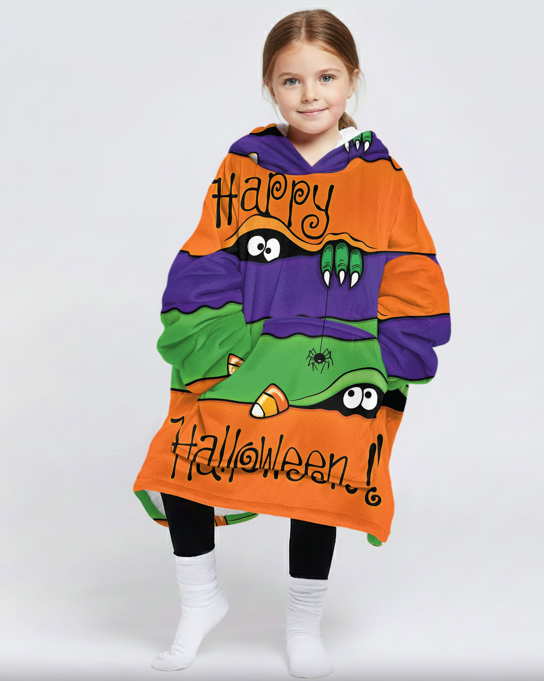 Happy Halloween Bamboo Blanket Hoodie