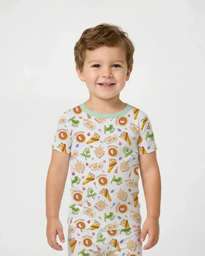 Happy Passover Family Matching Bamboo Two Piece Short Sleeve Pajama Set