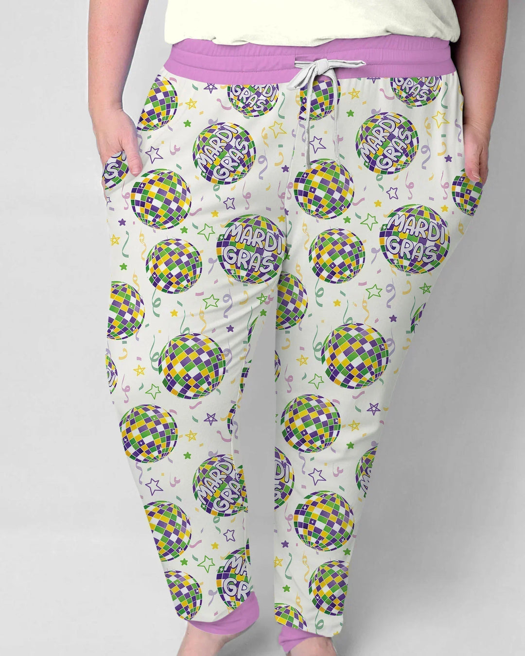 Mardi Gras Discokugel Bambus Pyjama-Set für Damen