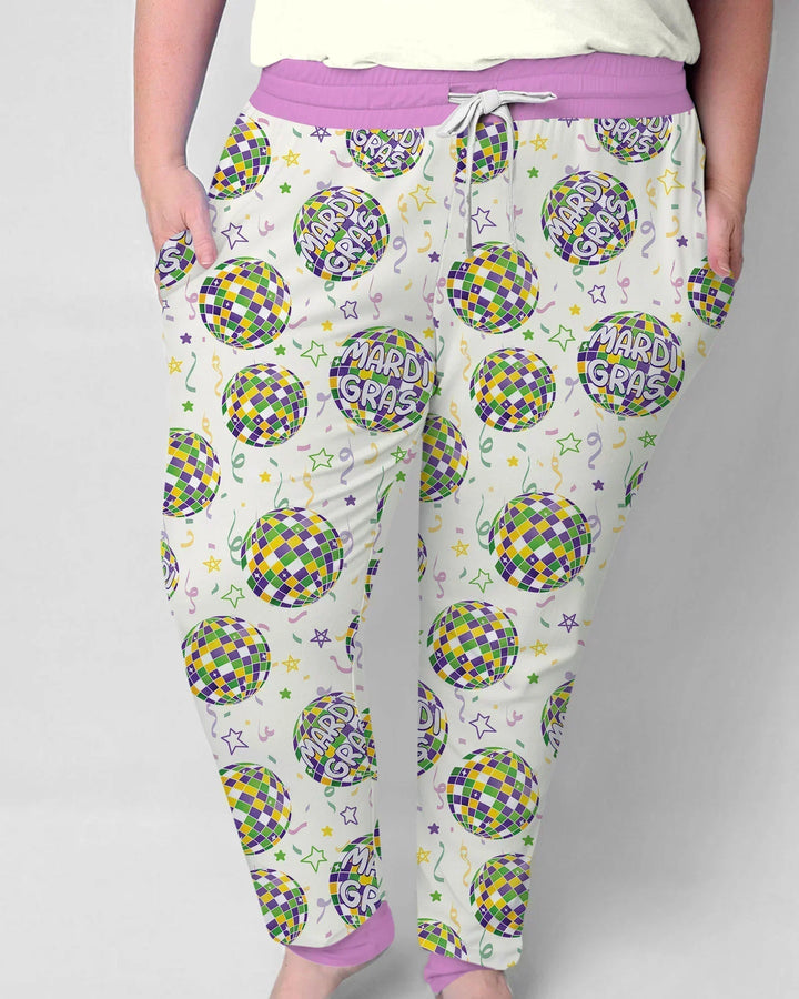 Mardi Gras Discokugel Bambus Pyjama-Set für Damen