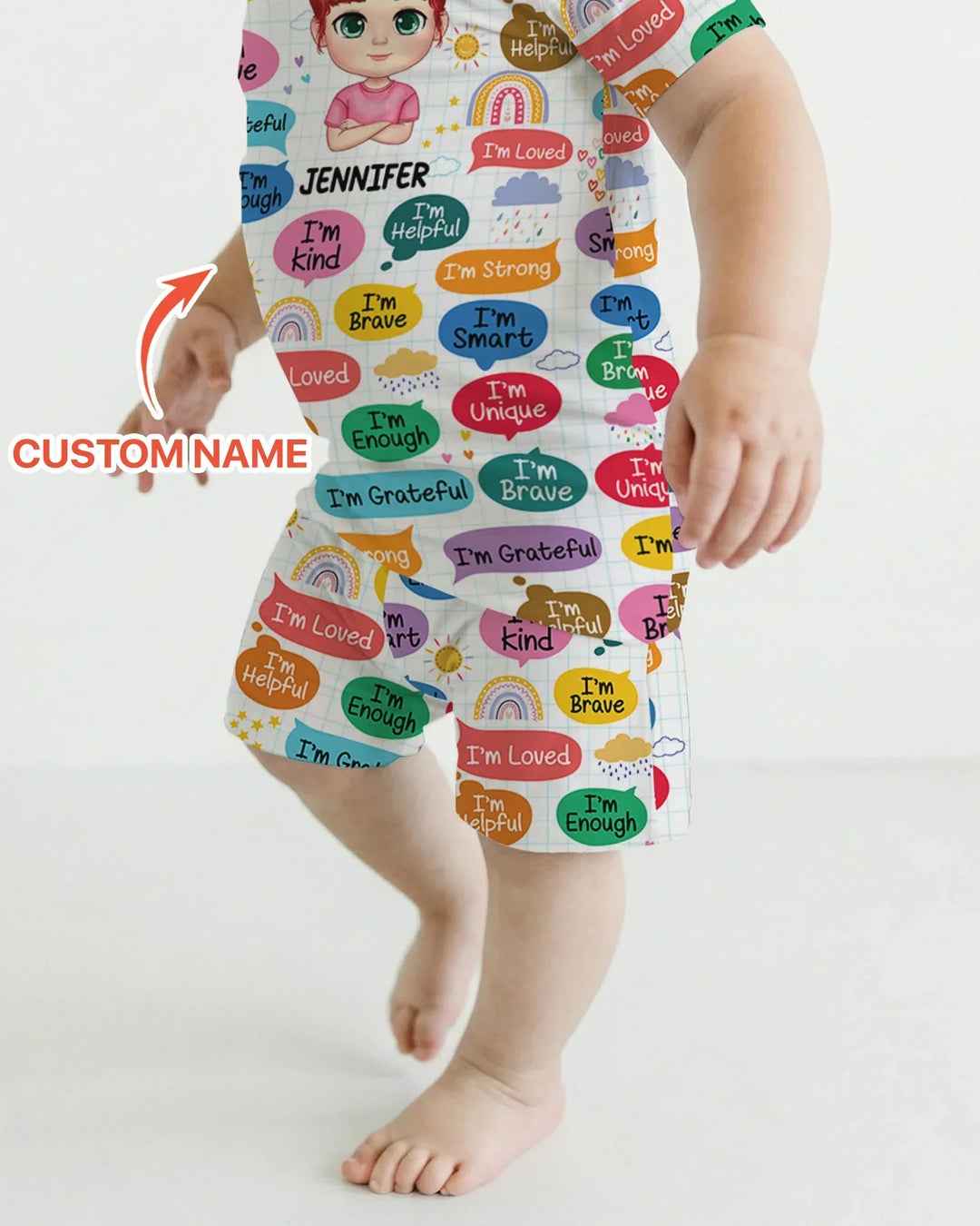 Zweiteiliges Pyjama-Set mit kurzen Ärmeln und Shorts im Sommer-Design