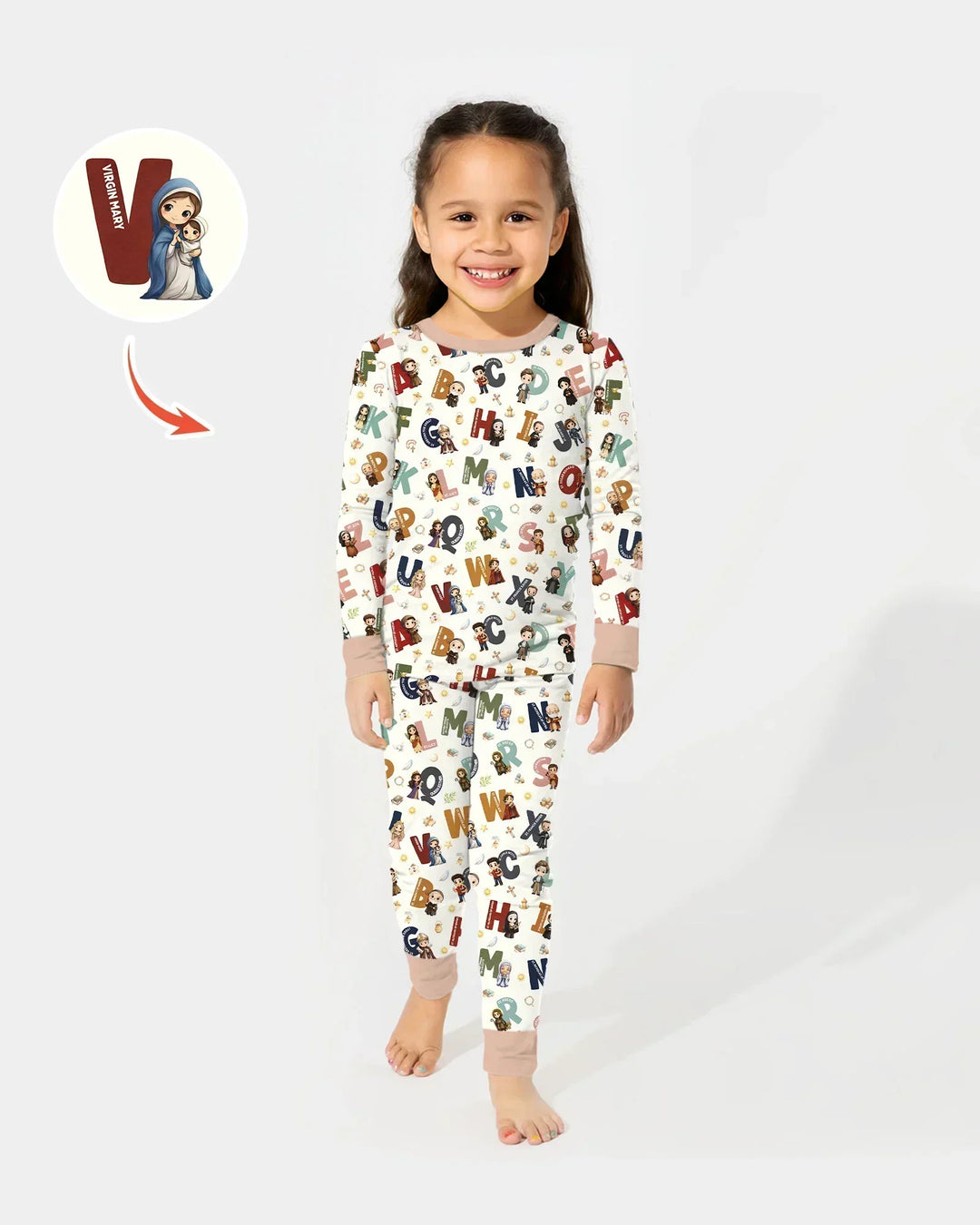 Zweiteiliges Langarm-Pyjama-Set mit Sommerfrüchten