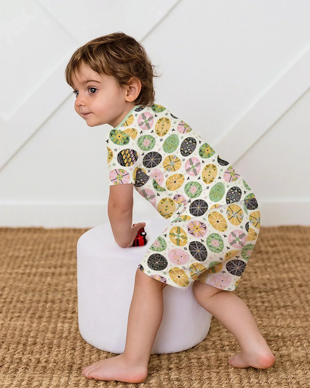 Template Zweiteiliges Pyjama-Set mit kurzen Ärmeln und Shorts