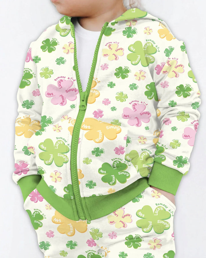 Kleeblätter-Druck St. Patrick's Day Bambus-Kapuzenjacke mit Reißverschluss