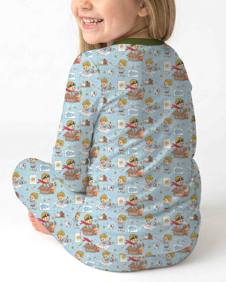 Zweiteiliges Langarm-Pyjama-Set mit Sommerfrüchten
