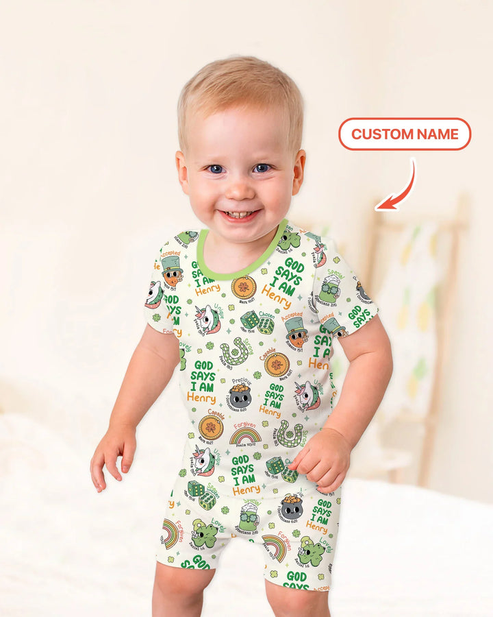 Zweiteiliges Pyjama-Set mit kurzen Ärmeln und Shorts im Sommer-Design