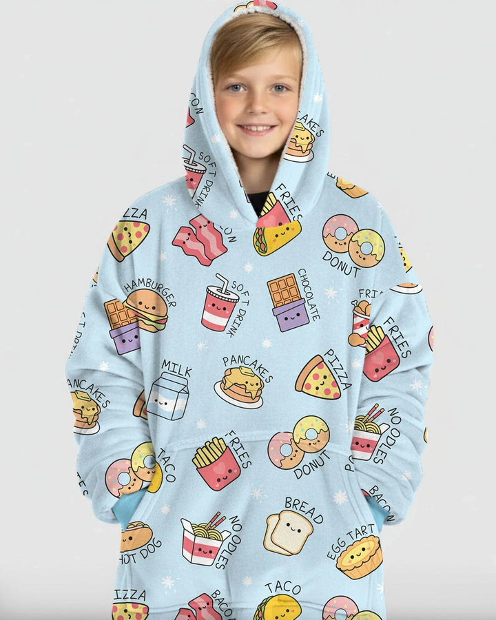 Kawaii Yummy Food Tragbarer Bambus-Deckenhoodie