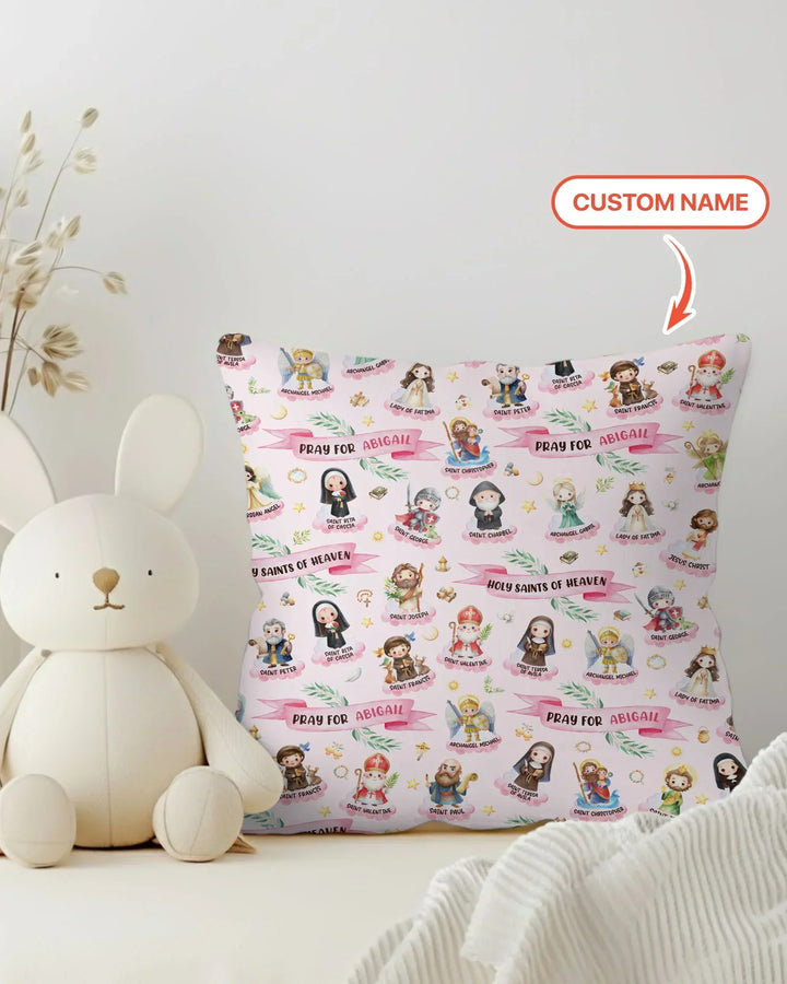 Holy Saints of Heaven Custom Name Bamboo Pillow Case