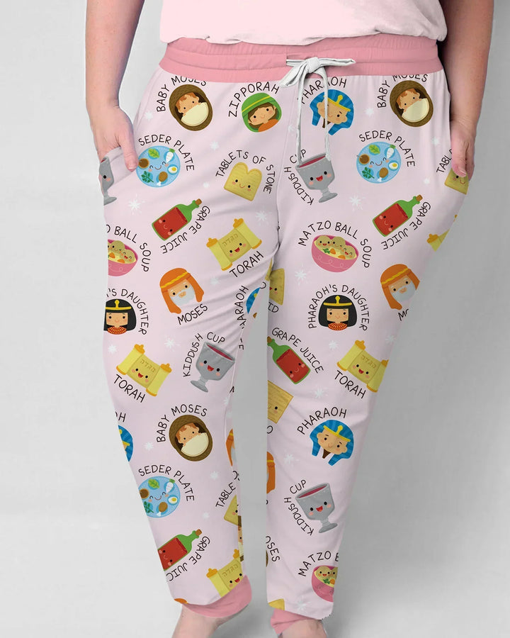 Cute Passover Characters Bamboo Women Pajama Set