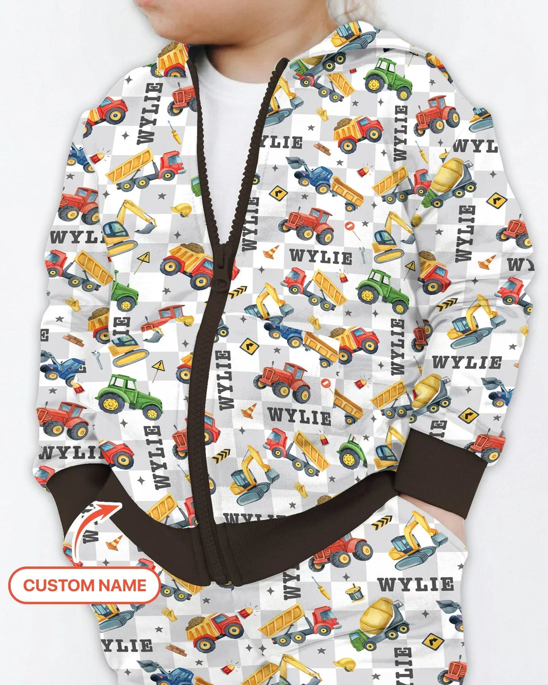 Personalisierter Bambus-Kapuzenpullover "In Arbeit"