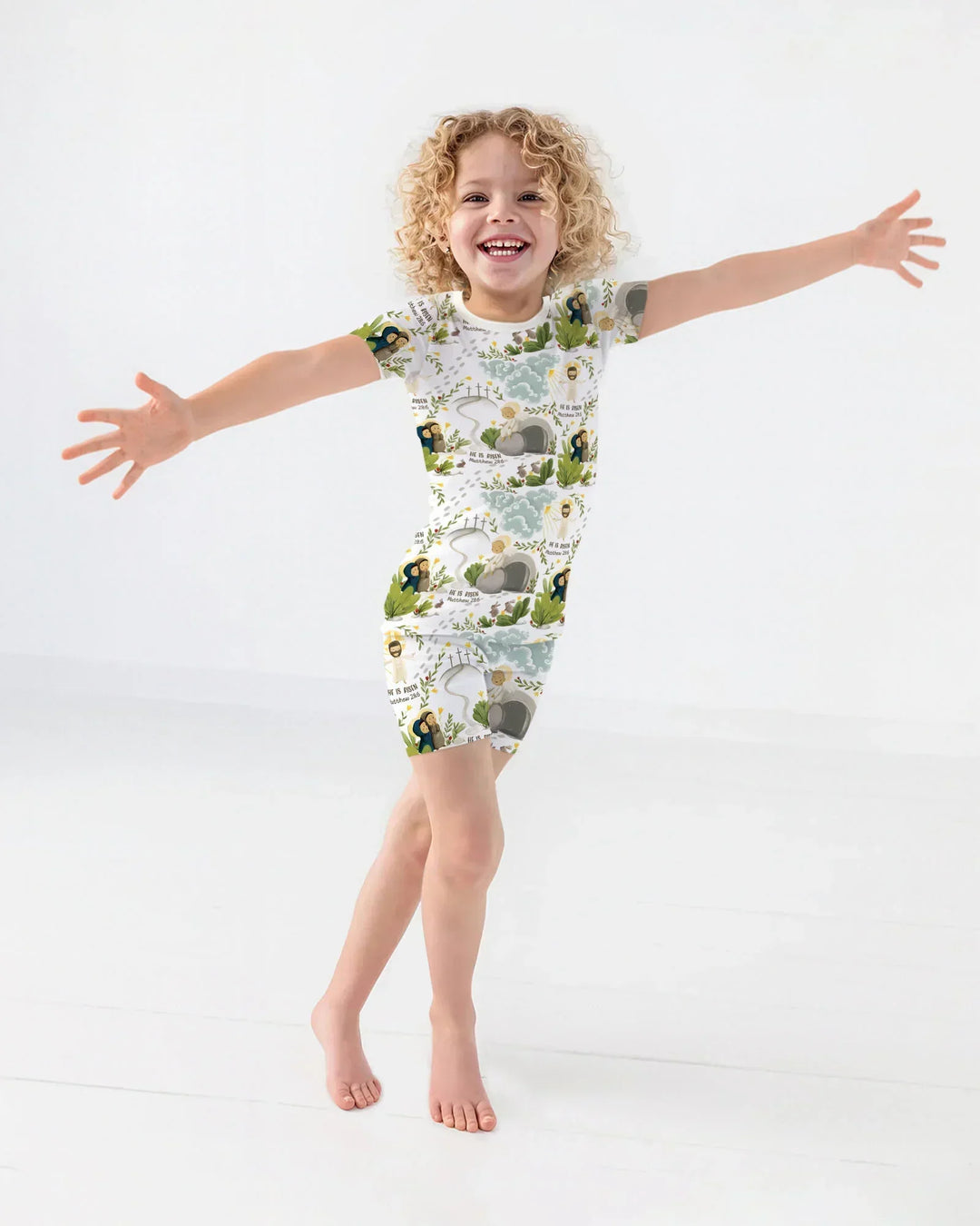 Zweiteiliges, kurzärmliges Pyjama-Set mit Marienkäfern