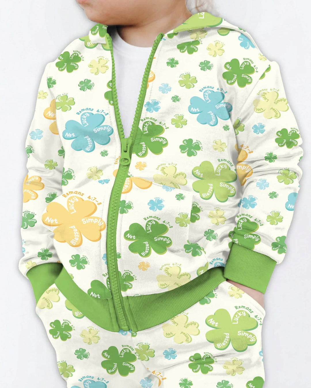 Kleeblätter-Druck St. Patrick's Day Bambus-Kapuzenjacke mit Reißverschluss