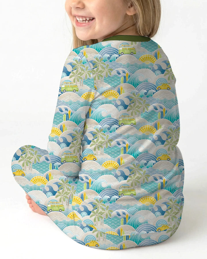 Zweiteiliges Langarm-Pyjama-Set mit Sommerfrüchten