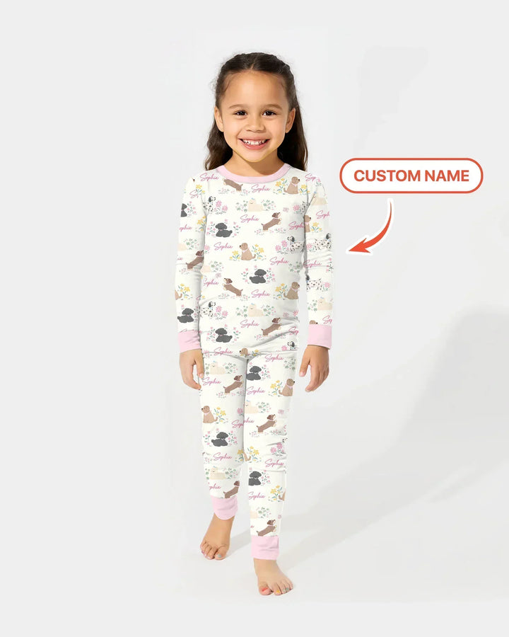 Zweiteiliges Langarm-Pyjama-Set mit Sommerfrüchten