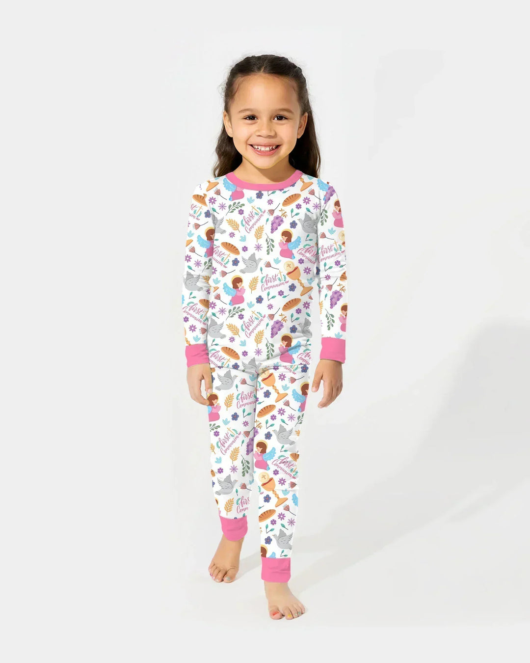 Zweiteiliges Langarm-Pyjama-Set mit Sommerfrüchten